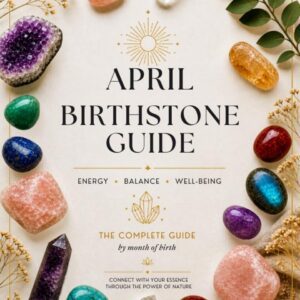 April birthstone guide with assorted crystals